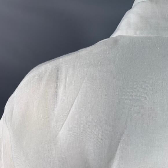 ESKANDAR Size L White Linen Oversized Button Up Shirt - Picture 4 of 7